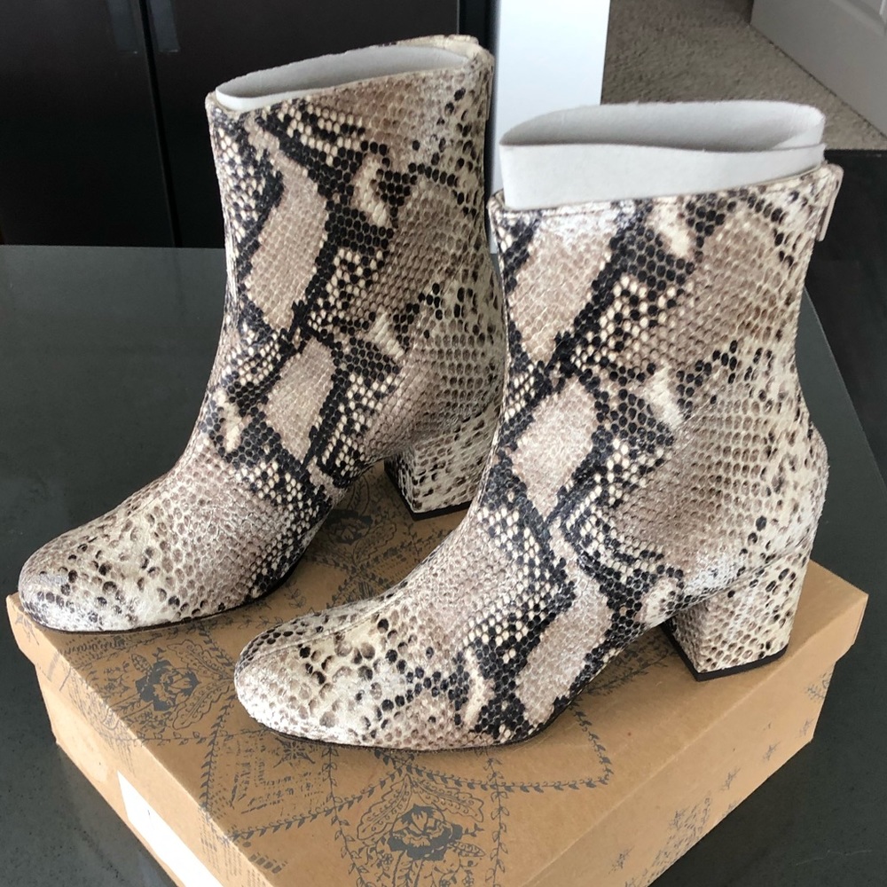 Free people Cecile snakeskin booties